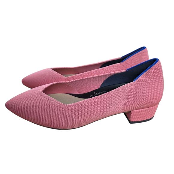 Rothys the High Point Women's US Size 8.5 Pink Coral Tulip Knit Classic - Picture 2 of 9